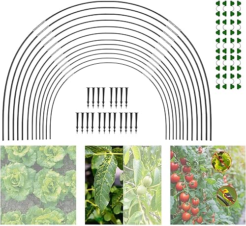Miniatura 9 de 18 aros de invernadero mejorados, túnel de crecimiento, aros de invernadero de jardín, soporte de plantas arqueadas, marco de invernadero de aro de
