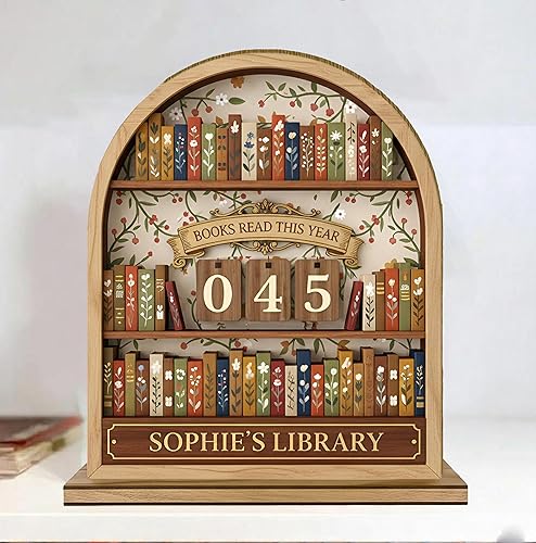 Miniatura 19 de Letrero Personalizado de Libros Leídos, Contador de Libros Leídos Este Año, Decoración de Biblioteca, Letrero de Seguimiento de Libros para