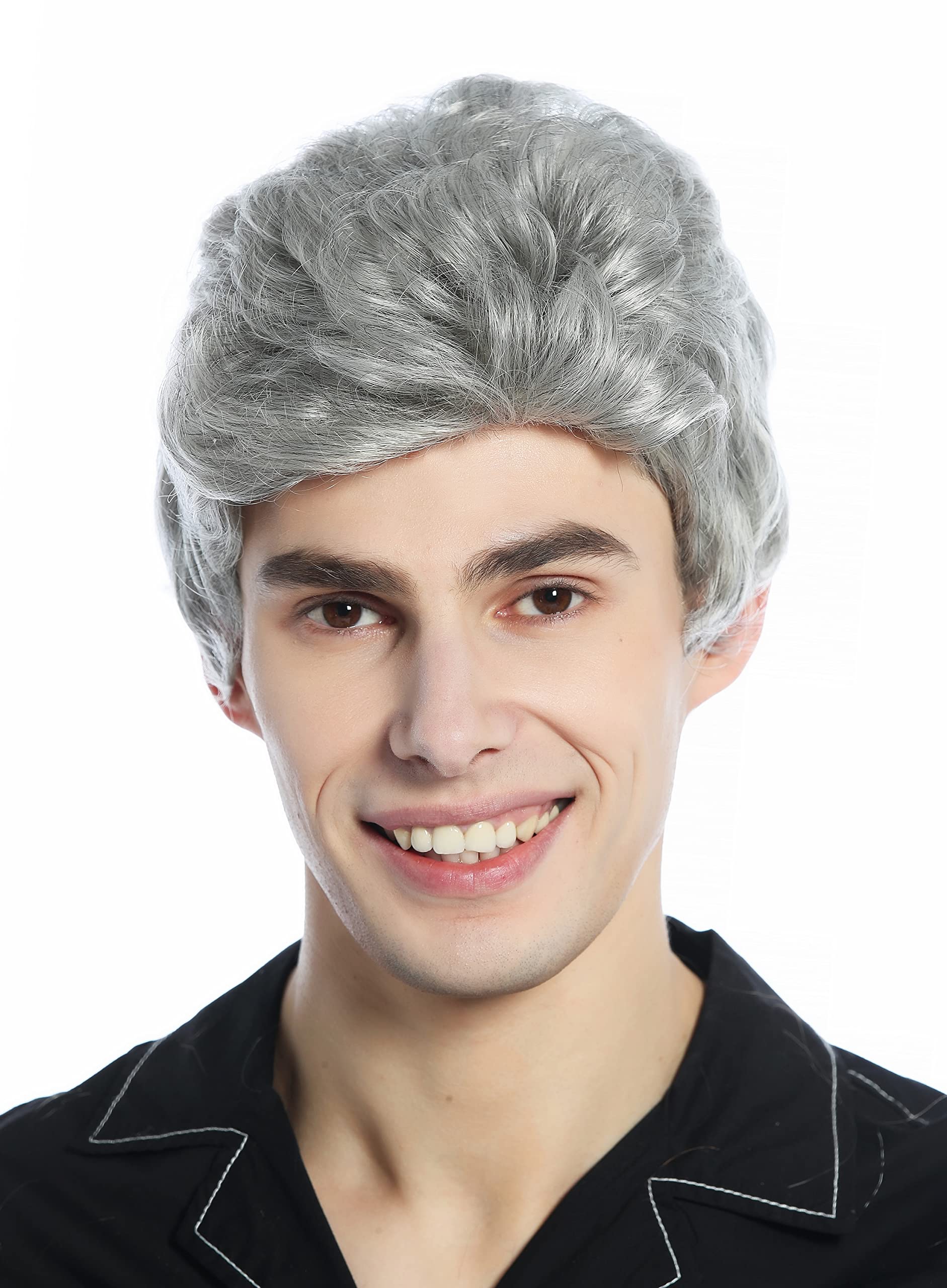 WIG ME UP - DW1333A-1 Wig Men Women unisex quiff short slightly waved dense sliver grey, silvery grey (51) - Image 2