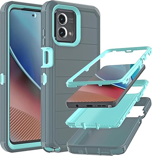 Miniatura 7 de Funda para Moto G Stylus 2023 5G con protector de pantalla integrado, a prueba de caídas, duradera de 3 capas, protección contra caídas, protección
