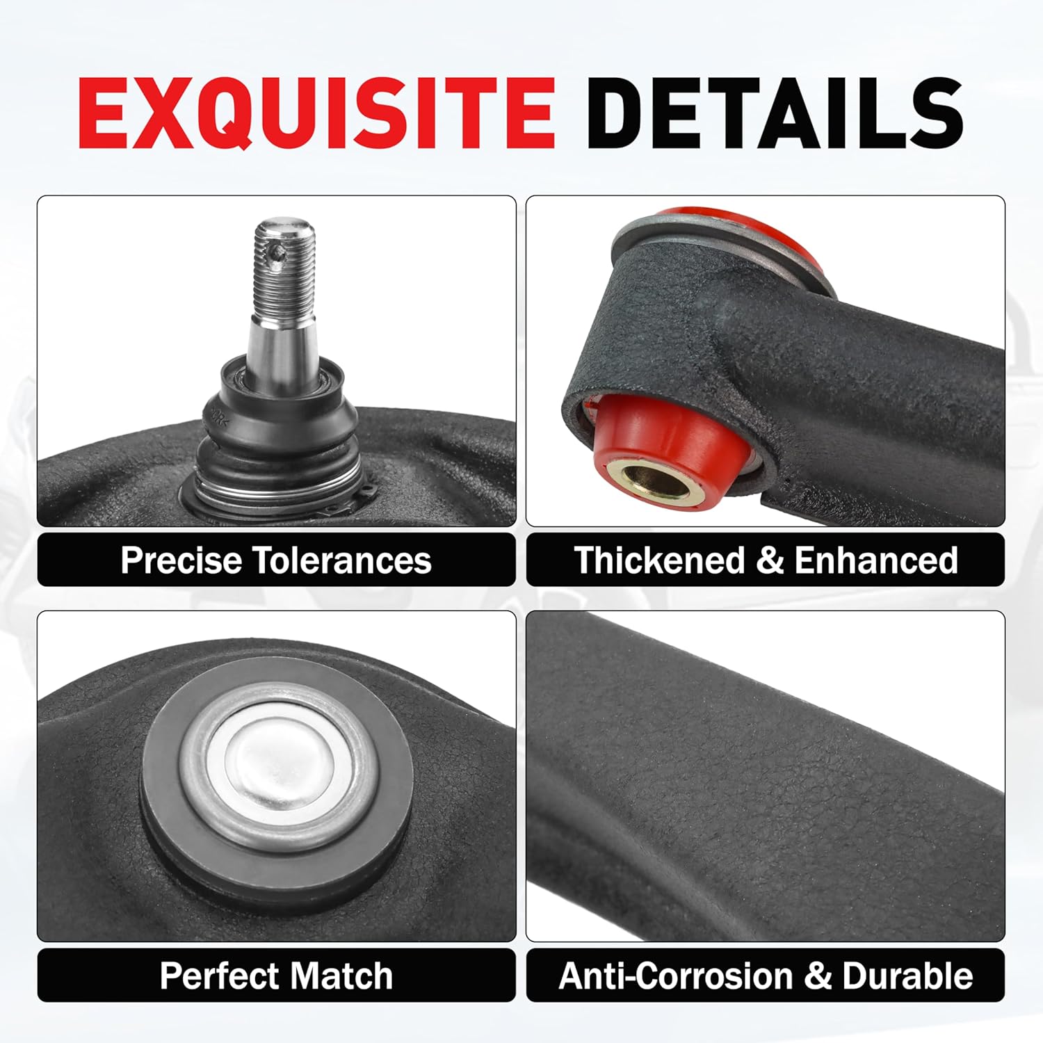 2pc Front Upper Control Arms w/Ball Joint for 2004-2013 Infiniti Qx56, 2014-2019 Infiniti QX80, 2004 Pathfinder Armada, 2005-2015 Nissan Armada 2017 2018 2019, 2004-2019 Nissan Titan K620649 K620650