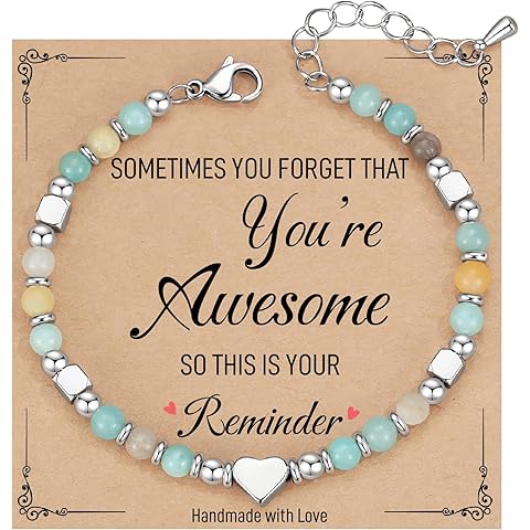 TONY & SANDY Tiny Beaded Bracelets for Women, Sometimes You Forget You're Awesome Gift, Unique Stocking Stuffers for Women, Mom, Daughter, Wife, Coworker, Best Friend, Bestie, Granddaughter