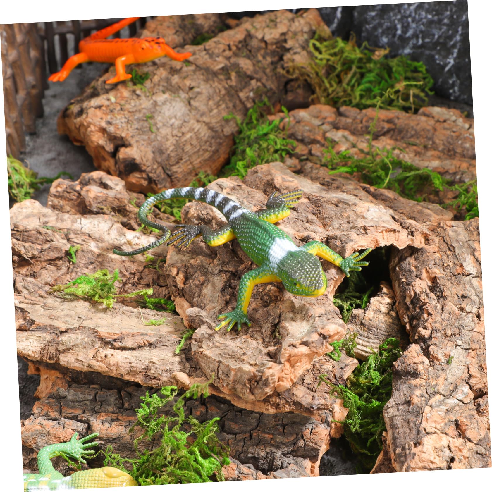 14piezas Plataforma De Trepa para Reptiles Refugio Natural y Decoración para Terrario y Acuario Aislante para Reptiles Espacio De Ocultación para Serpientes y Lagartos