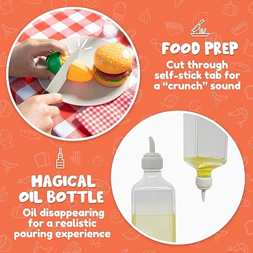 Miniatura 3 de Juego de 27 piezas de barbacoa para niños, juego de parrilla para patio trasero, juego de parrilla para niños, juegos de comida para niños pequeños