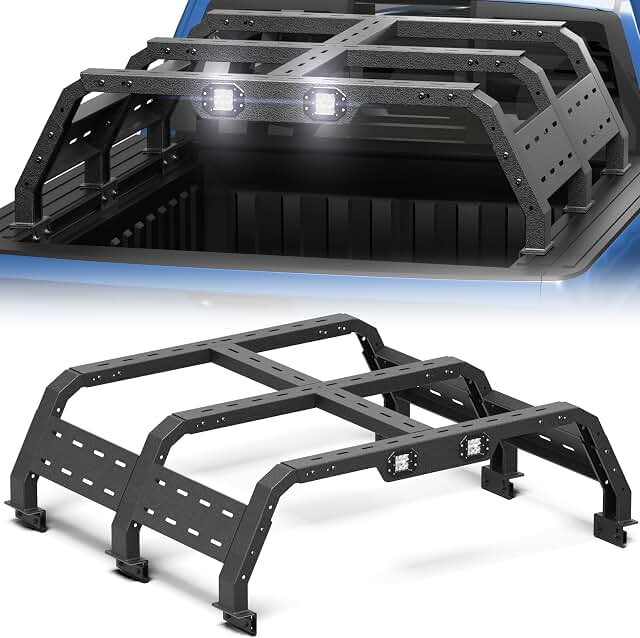 Truck bed rack with LED work lights image