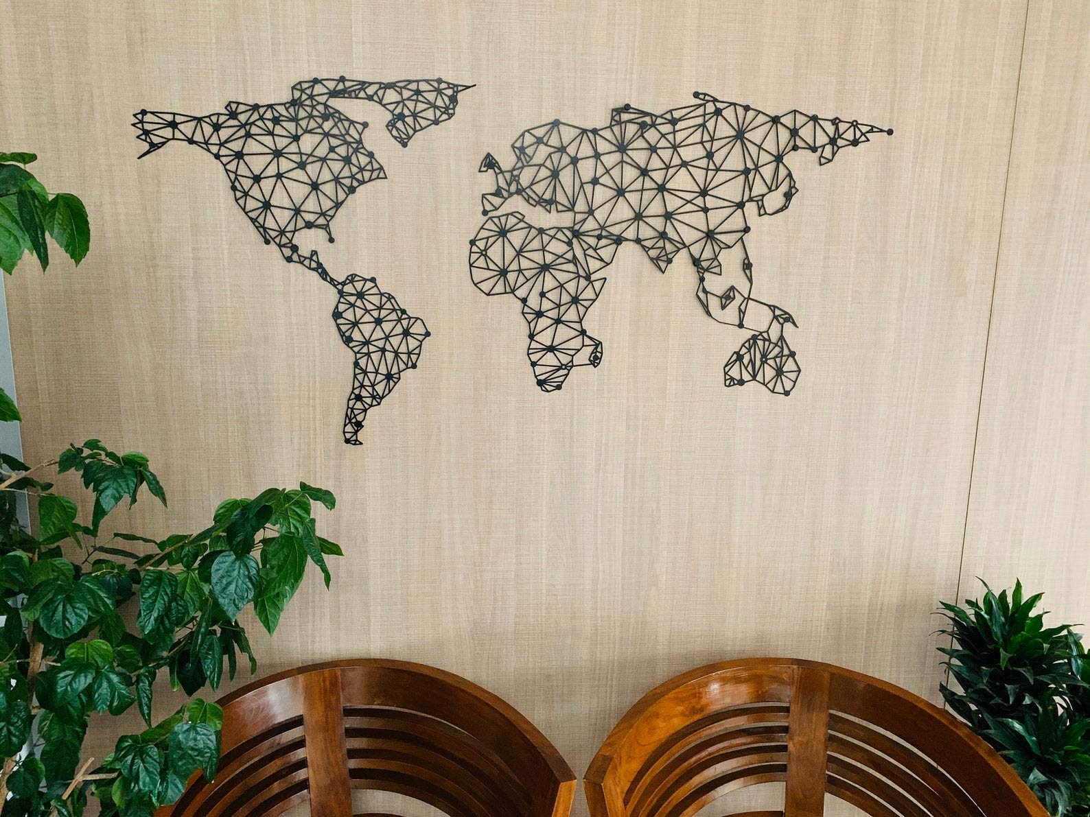 Decorative handmade metal world map Wall metal art Hanging sign Housewarming gift Geometric world map Office decor Custom design Laser Cut Map of life Living room Home decor Custom continents Travel