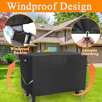 Outdoor Prep Table Cover-55 x 24 x 32 Heavy Duty Waterproof Grill Cover Compatible with Keter Unity Portable Table,Patio Kitchen Prep/Work Table,UV Resistance Grill Cart Serving Bar Cabinet Cover