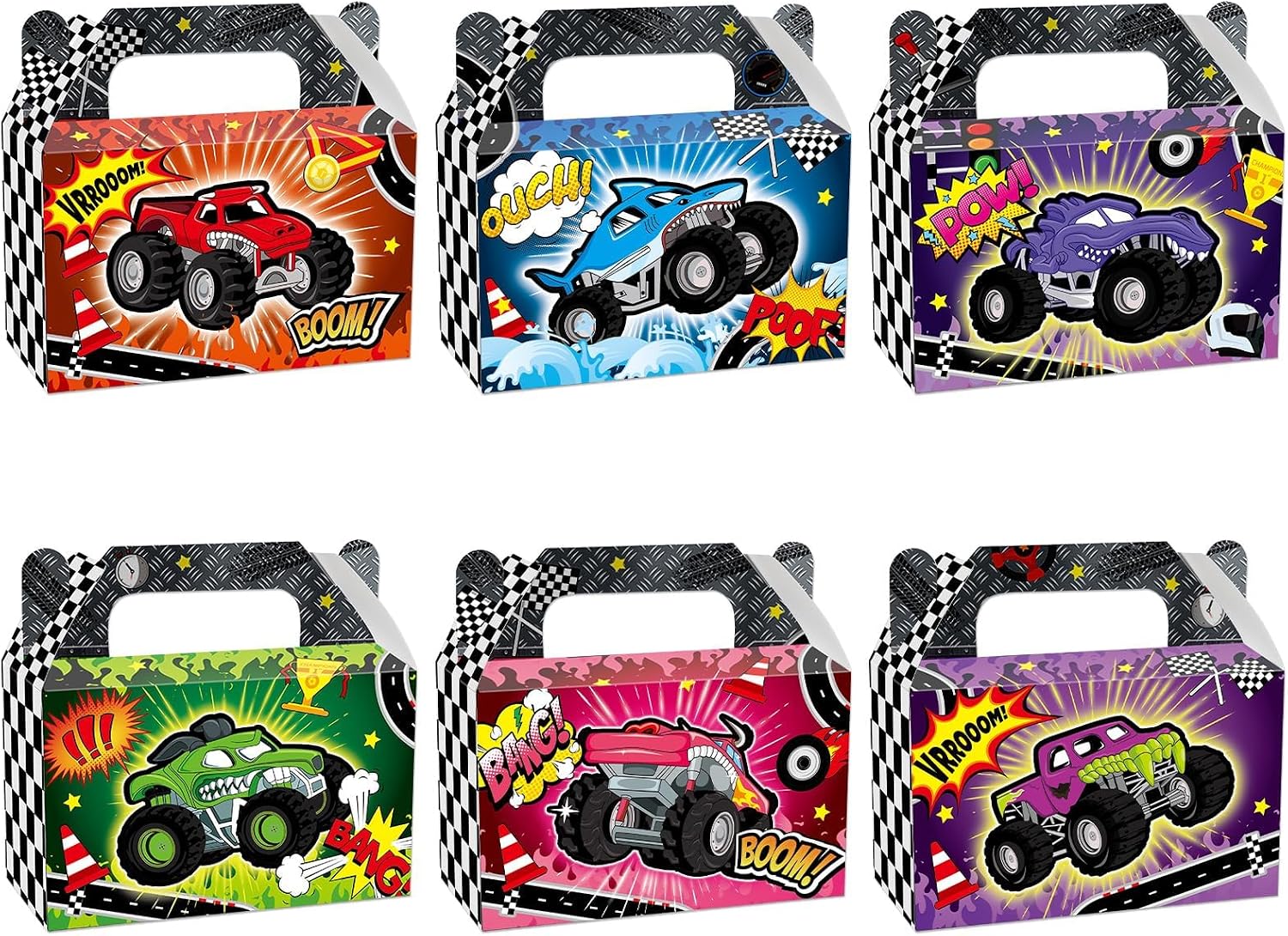 Amazon.com: CHUNNIN 24Pcs Monster Truck Treat Boxes Racing Car Birthday ...