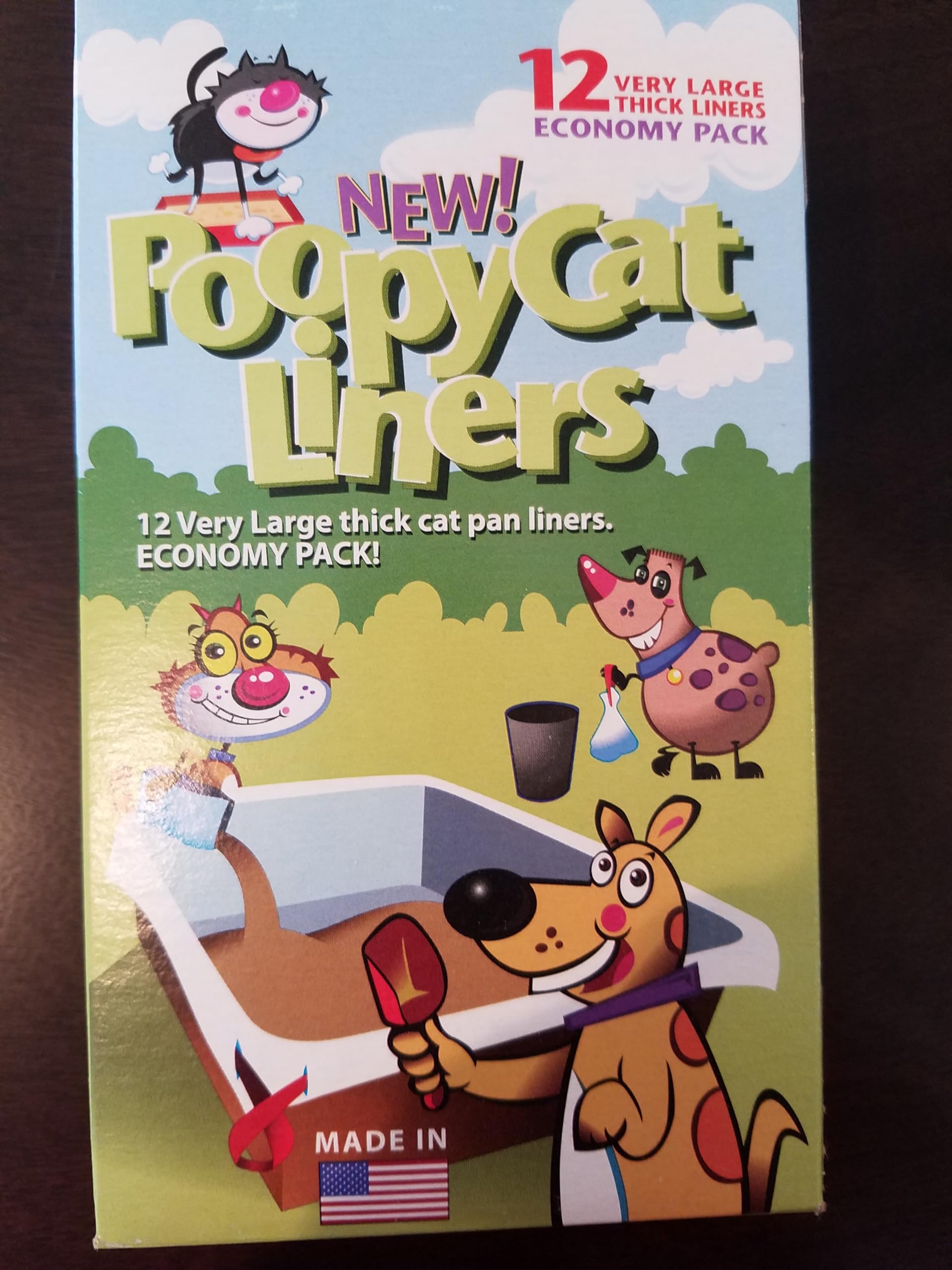 24 CT CASE OF Poopy Cat Liners, 12 ct, Large with Drawstring