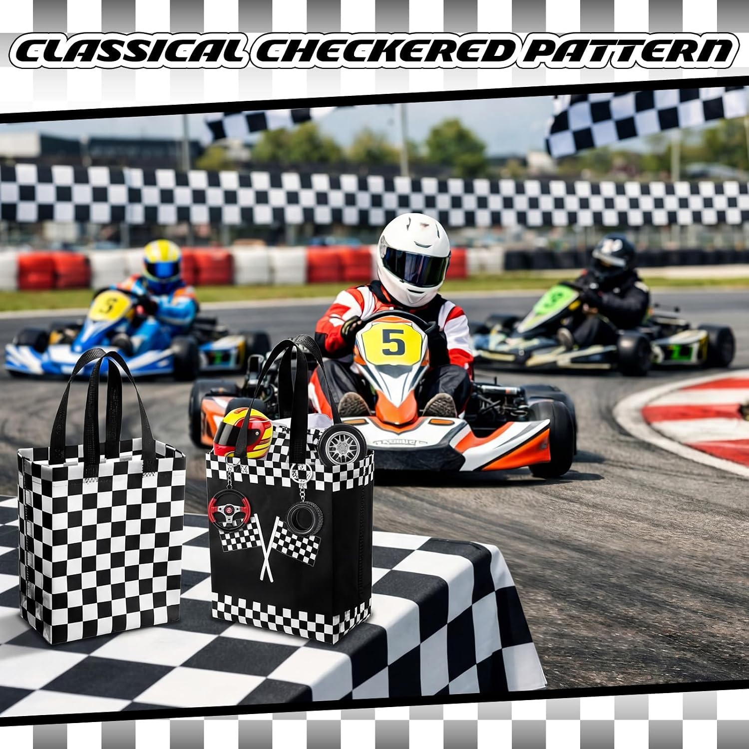 Eccliy 80 Pcs Racing Gift Bags, Reusable Race Car Party Favor Bags image 4