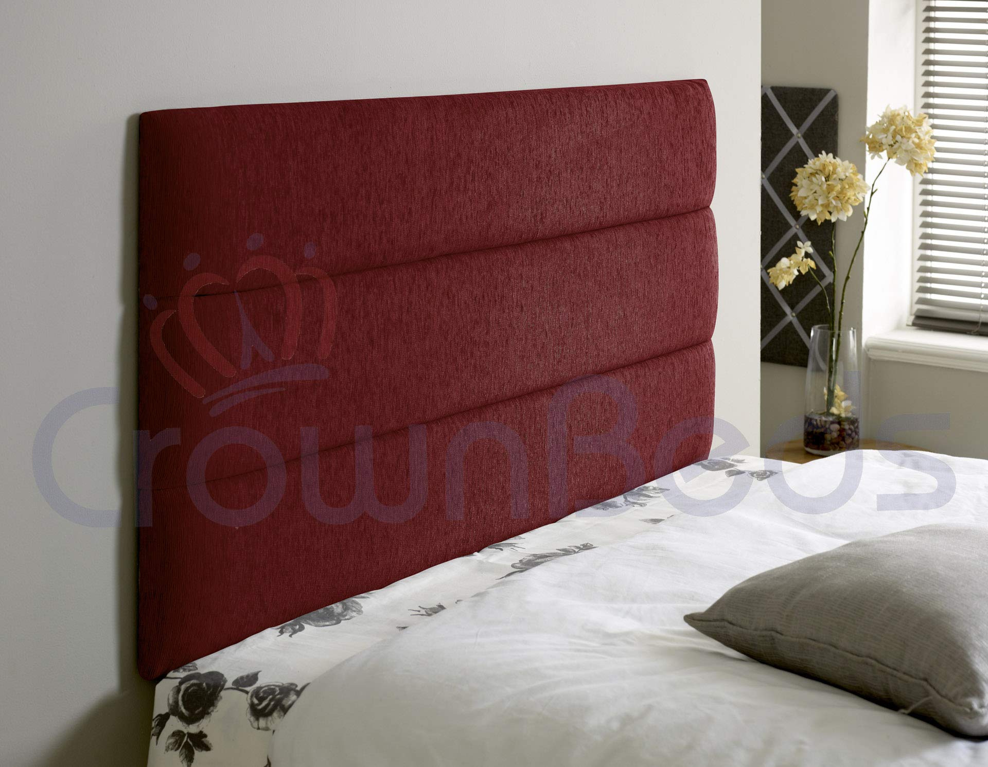 A New Paris Chenille Headboard in 2ft6,3ft,4ft,4ft6,5ft,6ft (Red, 4ft6 (double))