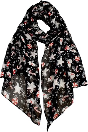 VIVIAN & VINCENT Holiday Gift Packed Soft Lightweight Sheer Fall Winter Christmas Scarf for Women Girls