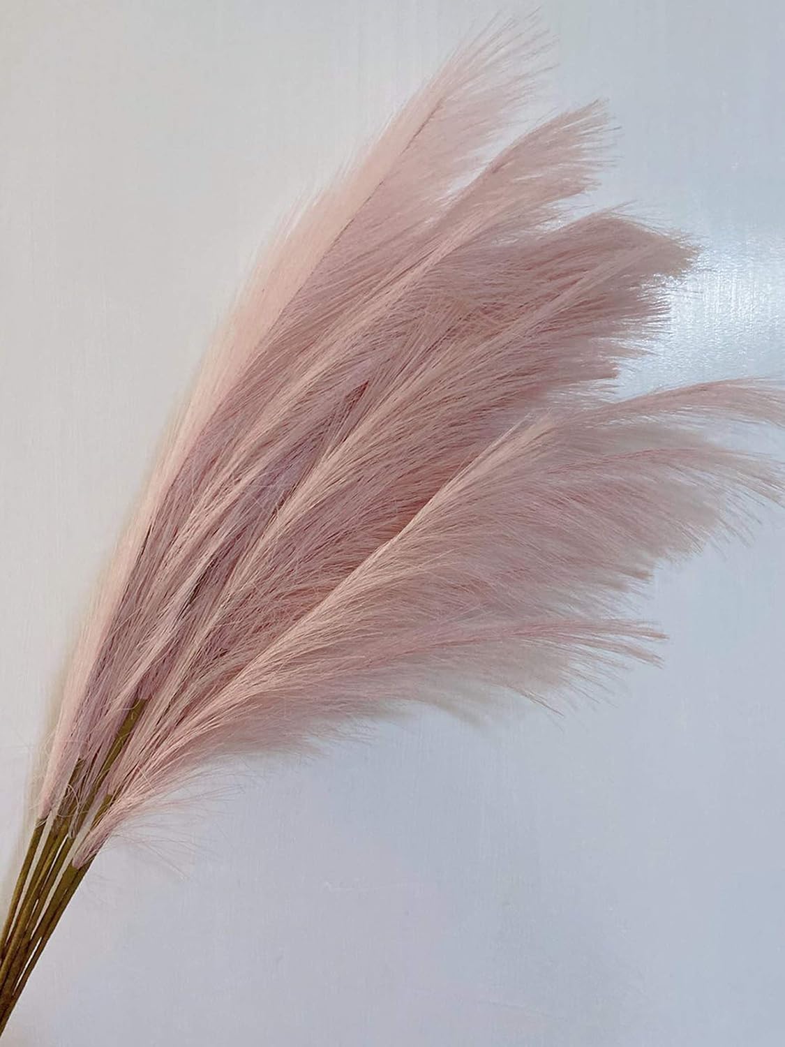 Faux/ Artificial/ Fake Pampas Grass| Realistic | Home, Wedding, Events, Boho Decor | Trendy | 31" Table Size | 6 Stems (Light Grape)