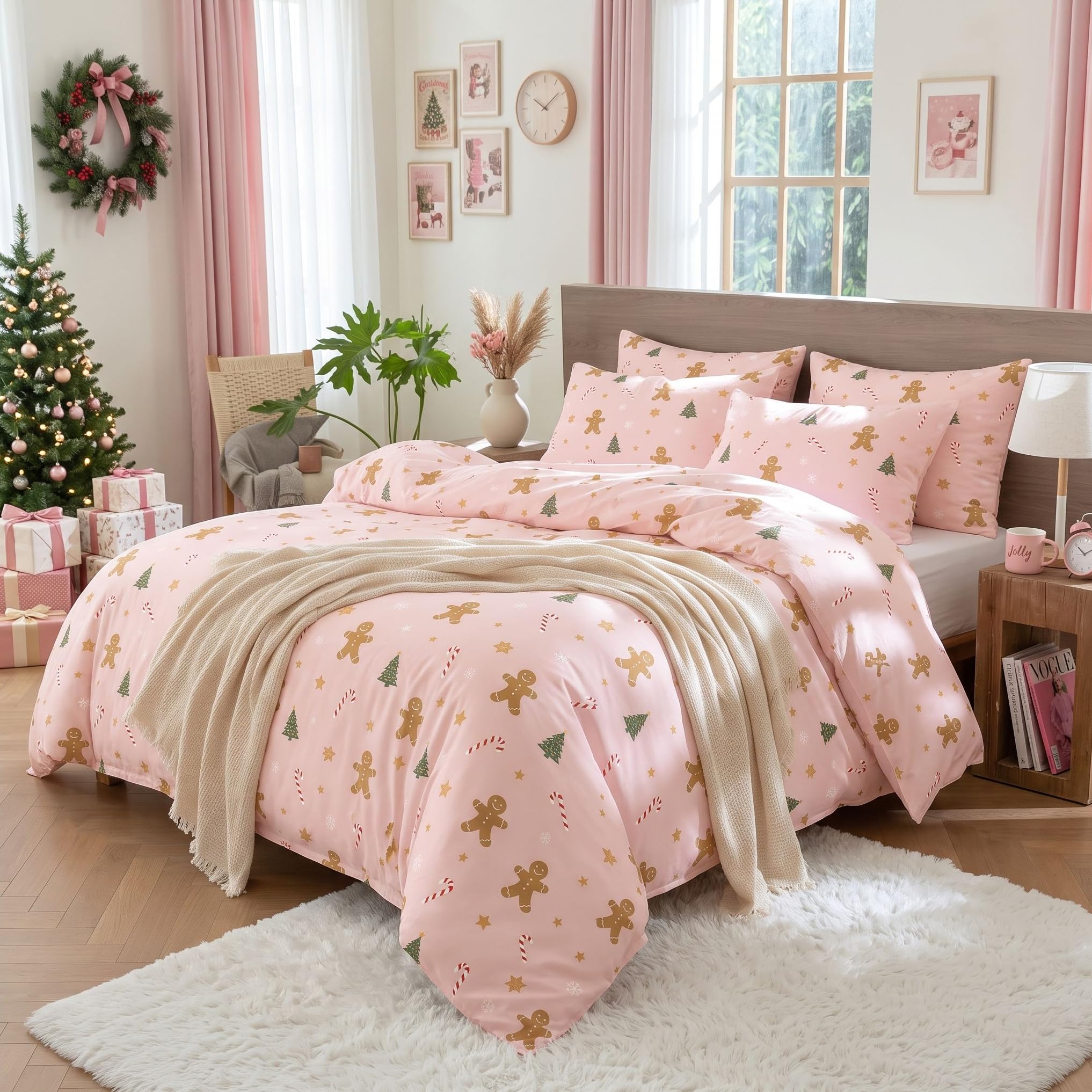 Floral Comforter Set Queen - Elegant Black Flower Bedding -17