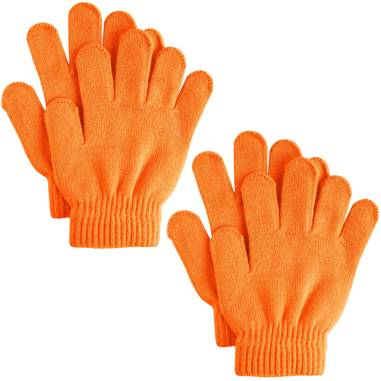 2 Pairs Kids Winter Magic Gloves,Warm Stretchy Knit Gloves for Boys Girls 3-10 Years