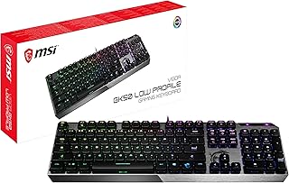 MSI Vigor GK50 Low Profile Clavier USB QWERTY Anglais américain Noir, Métallique