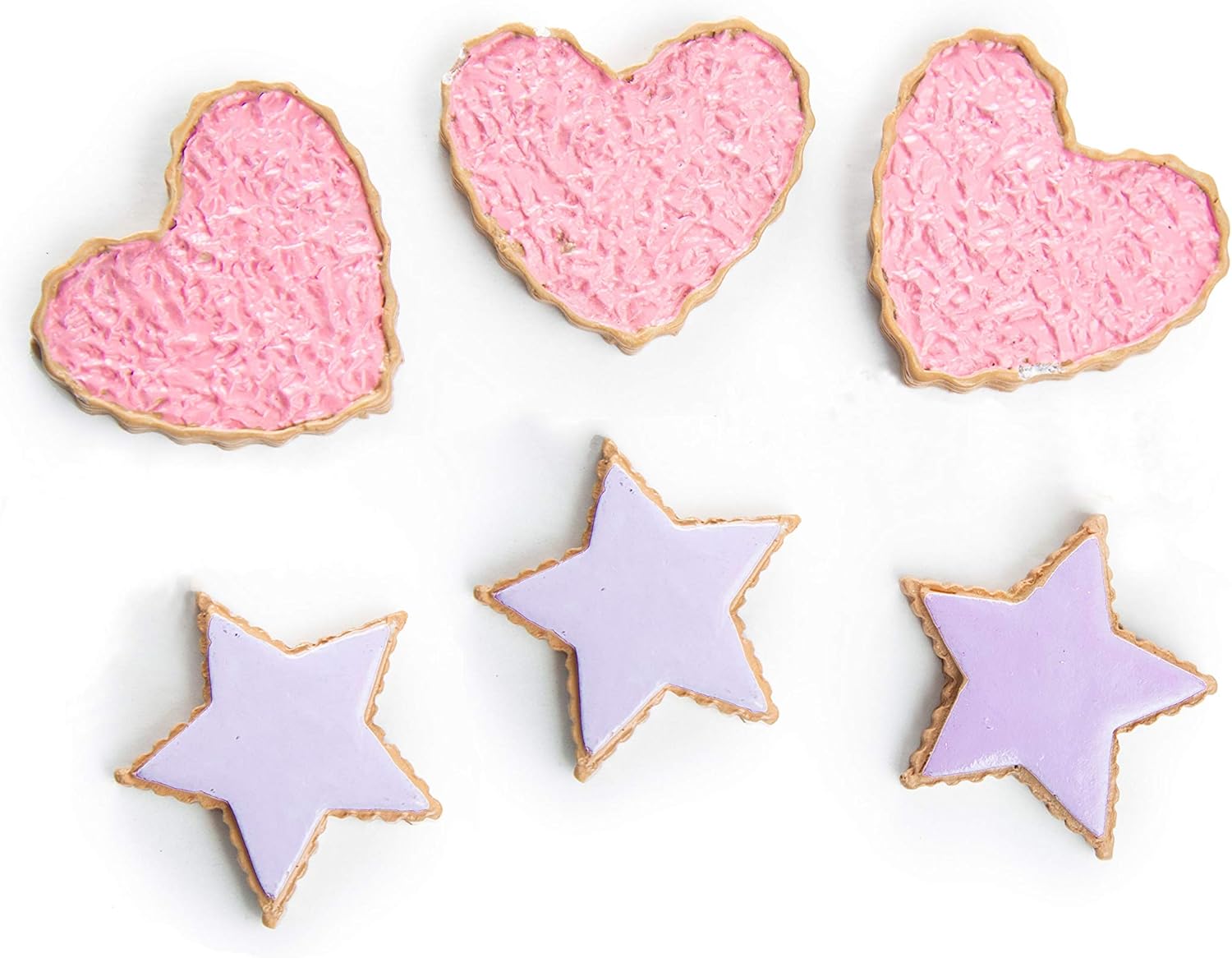 THE QUEEN'S TREASURES 18 Inch Doll Food and Accessories, Bakery Collection 6 Piece Hearts and Stars Shaped Frosted Sugar Cookies, Compatible with American Girl Pastry Bake Shop & Kitchen Furniture