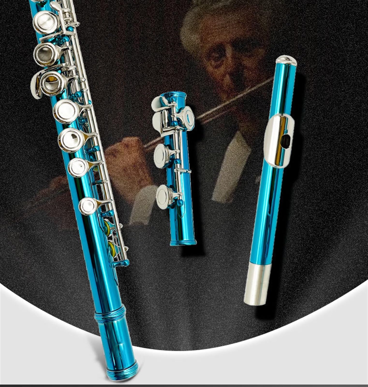 Flauto da studente Chiave C A 16 Fori Chiave E Flauto A Foro Chiuso Blu Viola Ciano Flauto Gli Studenti Principianti Praticano Uno Strumento Musicale (Color : Green 16 closed cells)
