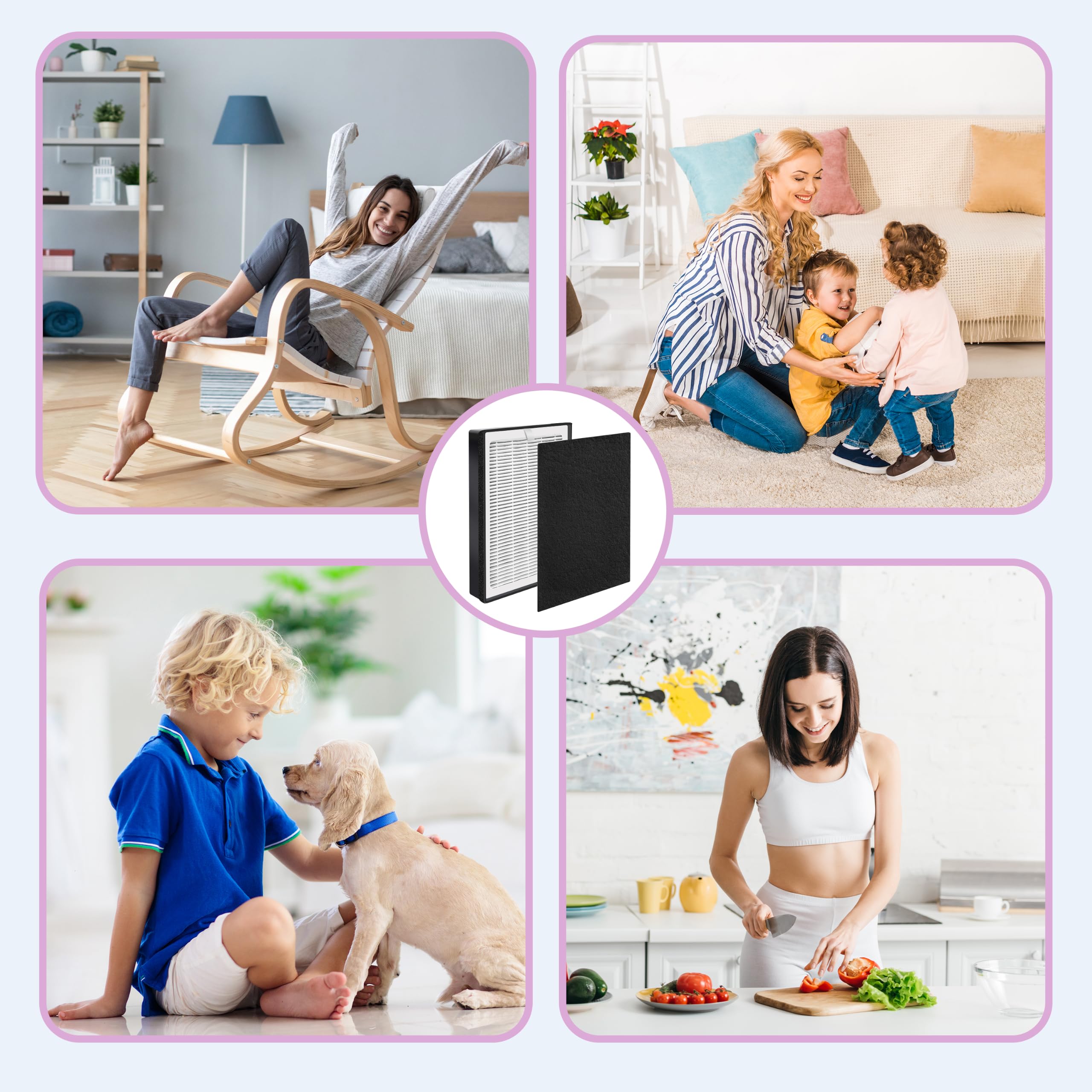 LV-H126-RF - Filtro di ricambio per purificatore d'aria LEVOIT LV-H126, 2 filtri True HEPA (H13) + 6 filtri ai carboni attivi