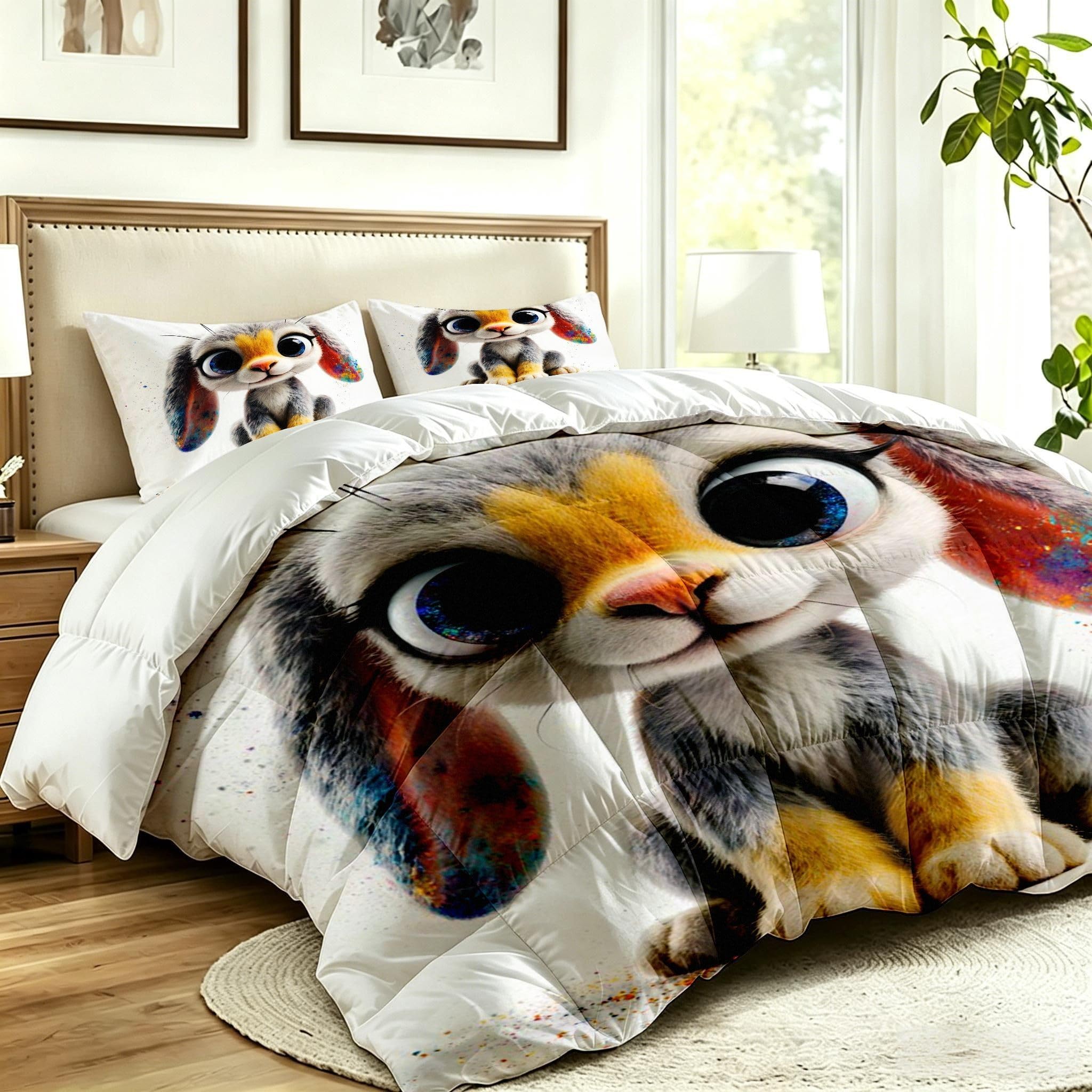 Edredón King Size 3D Perro Animal Sustituto Plumas para Adultos-A204