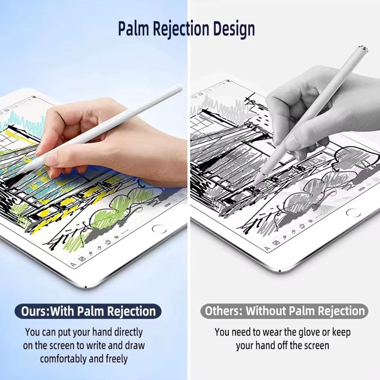 iPad Stylus 2 Gen 2018-2025 - Precision Touch Pen for Drawing, Note-Taking, Digital Art, Compatible with iPad Pro/Air/Mini/M2/M4, Rechargeable, Ergonomic, Smooth Writing, 2 Bonus Tips