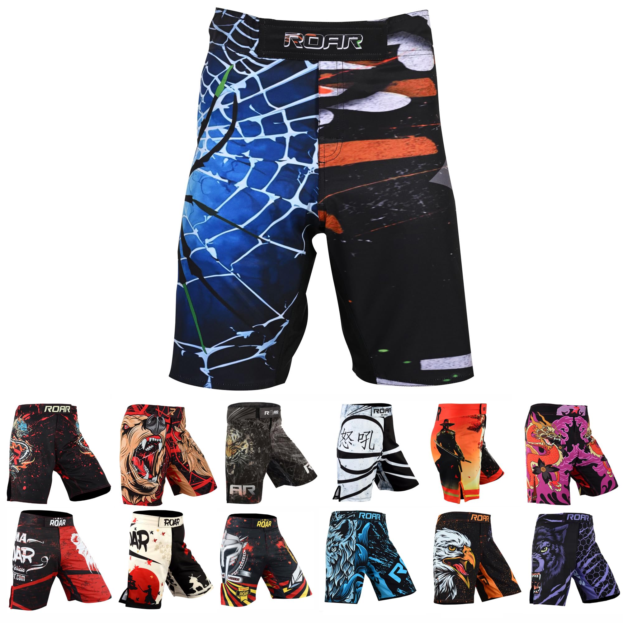 ROAR-INT MMA Fight Shorts Grappling Kickboxing Muay Thai Shorts BJJ Gym Training Running Athletic Wrestling Shorts