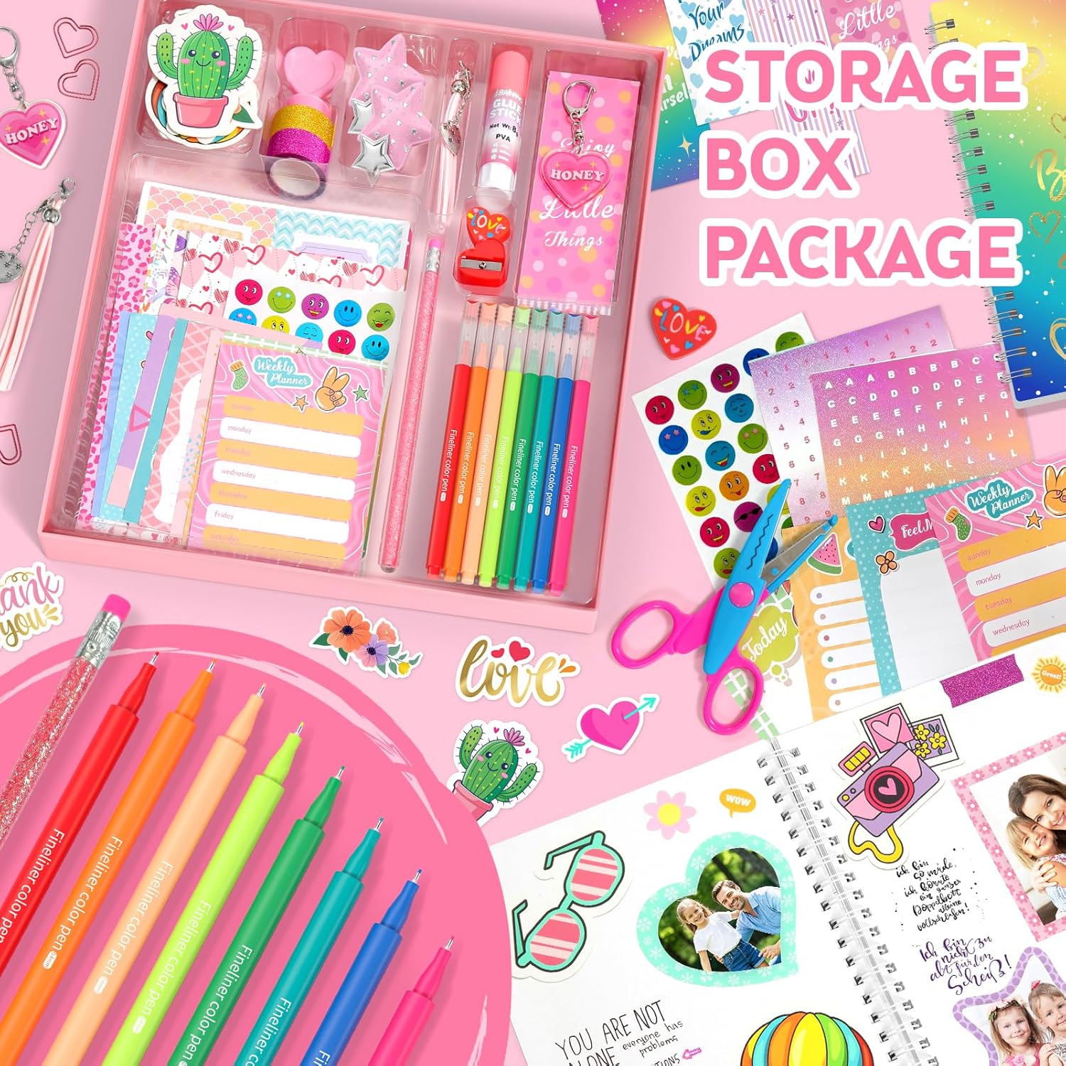 Axirata 2-Pack DIY Journal Kit for Girls, Journal Set for Tween & Teen Girl 6-8-14 Year Old, Scrapbook & Diary Supplies Toy Set, Art & Crafts Stationery Kit Birthday Christmas Ideal Gift for Girls