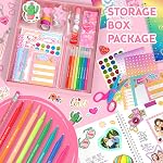 Axirata 2-Pack DIY Kit Journal pour les filles, Ensemble Journal pour Tween & Adolescents de 6-8-14 ans, Art & Artisanat Papeterie Kit, Scrapbook & Diary fournitures jouets ensemble anniversaire Noël cadeau idéal pour les filles