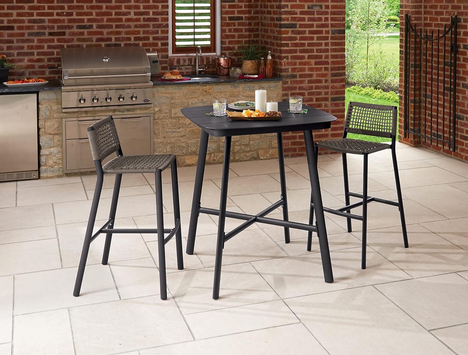 Oxford Garden Eiland Bar Stool (Set of 2) : Patio, Lawn & Garden