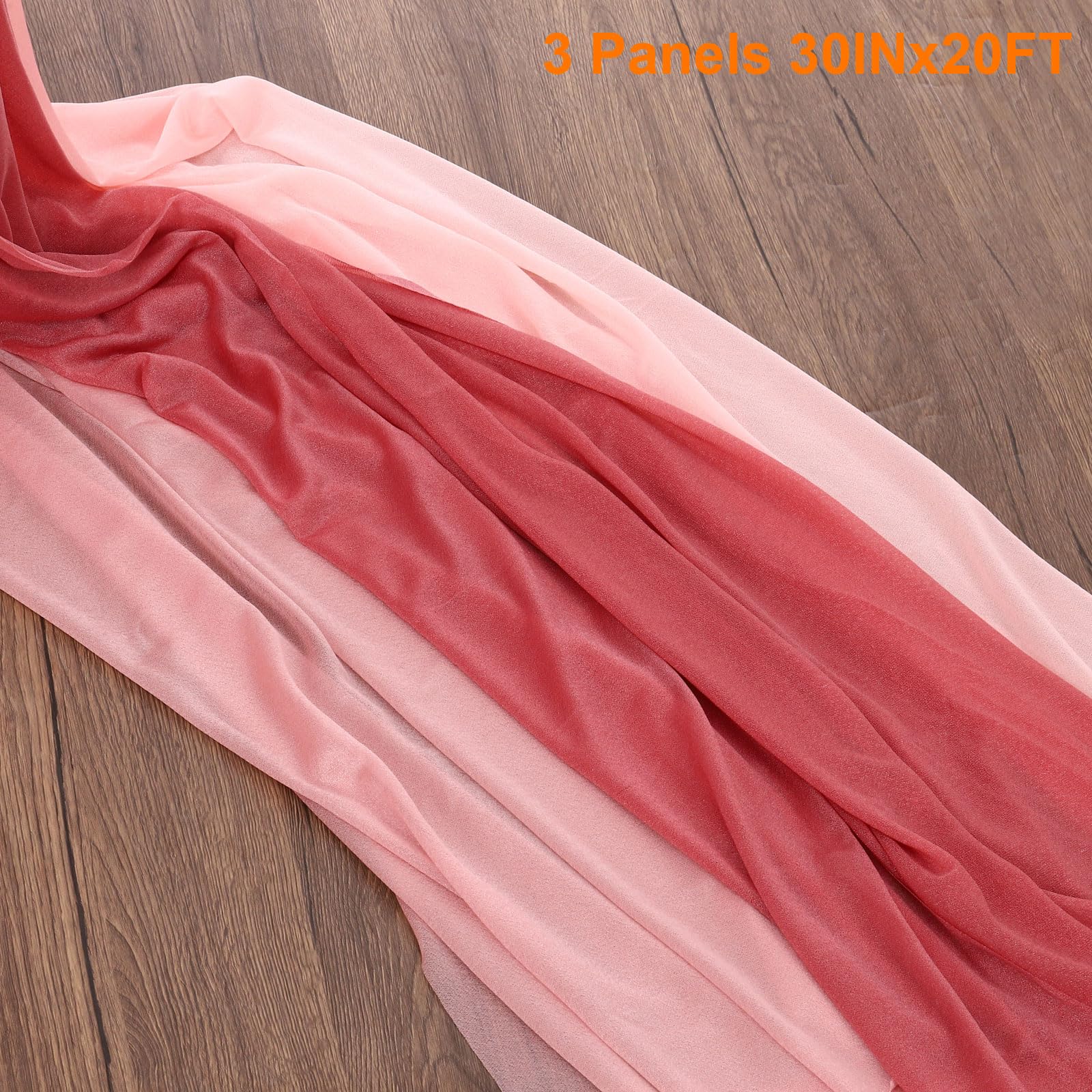 QUARKZMAN Hochzeit Bogen Drapierung Stoff 3 Paneele 30" x 20 FT Chiffon Schiere Drapierung Rückwand Vorhänge für Braut Hochzeit Zeremonie Party Dekoration Rose