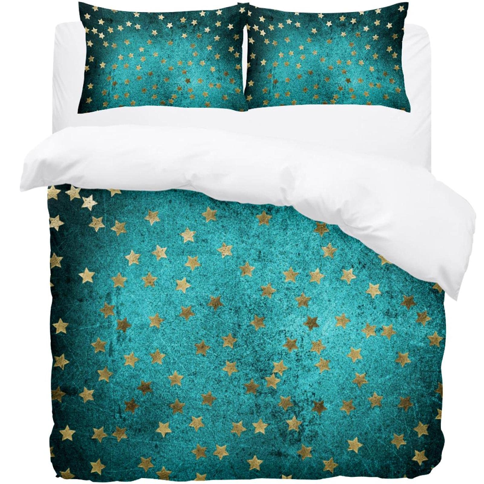 Parure de lit bleu grunge résistante et douce pour habiller facilement un grand lit