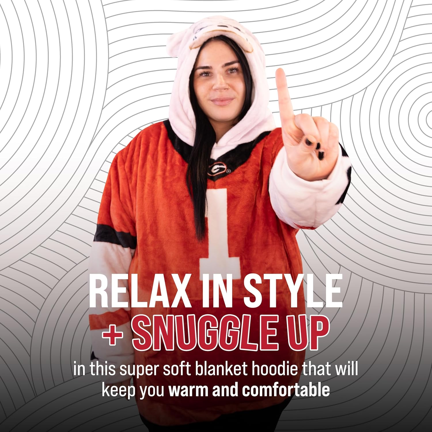 Plushible Wearable Blanket Hoodie - Oversized University of Georgia Bulldog Long Sleeve Sweatshirt Pocket - 2-in-1 Oversized Hoodie Blanket Pillow - Cozy Snugible Gifts for Men and Women