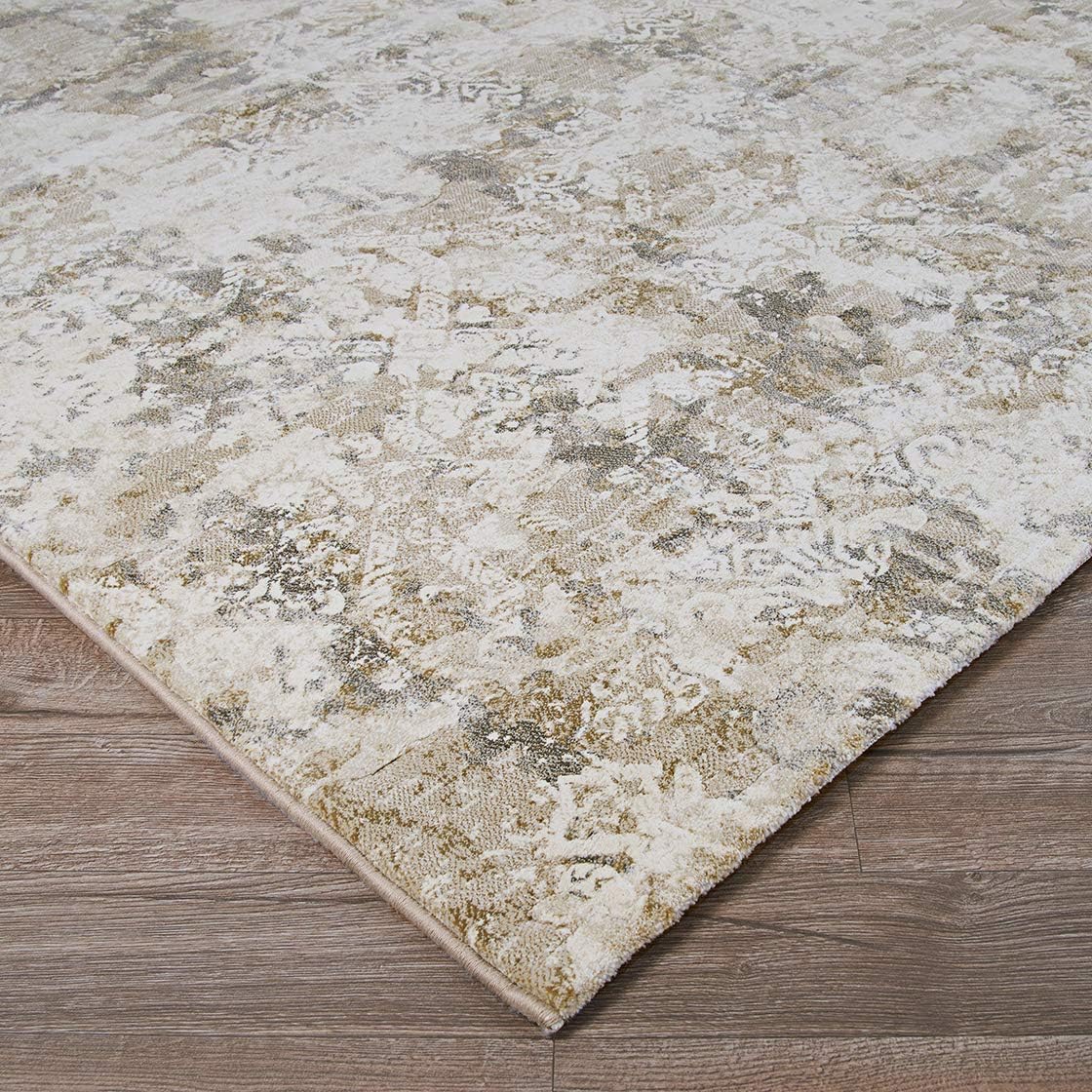 Couristan Easton Indoor Area Rug - Antique Lace 7'10" x 11'2" Rectangle in Flax Beige, Floral Design, Medium Pile, Home Decor for Living Room, Bedroom, and Dining Room