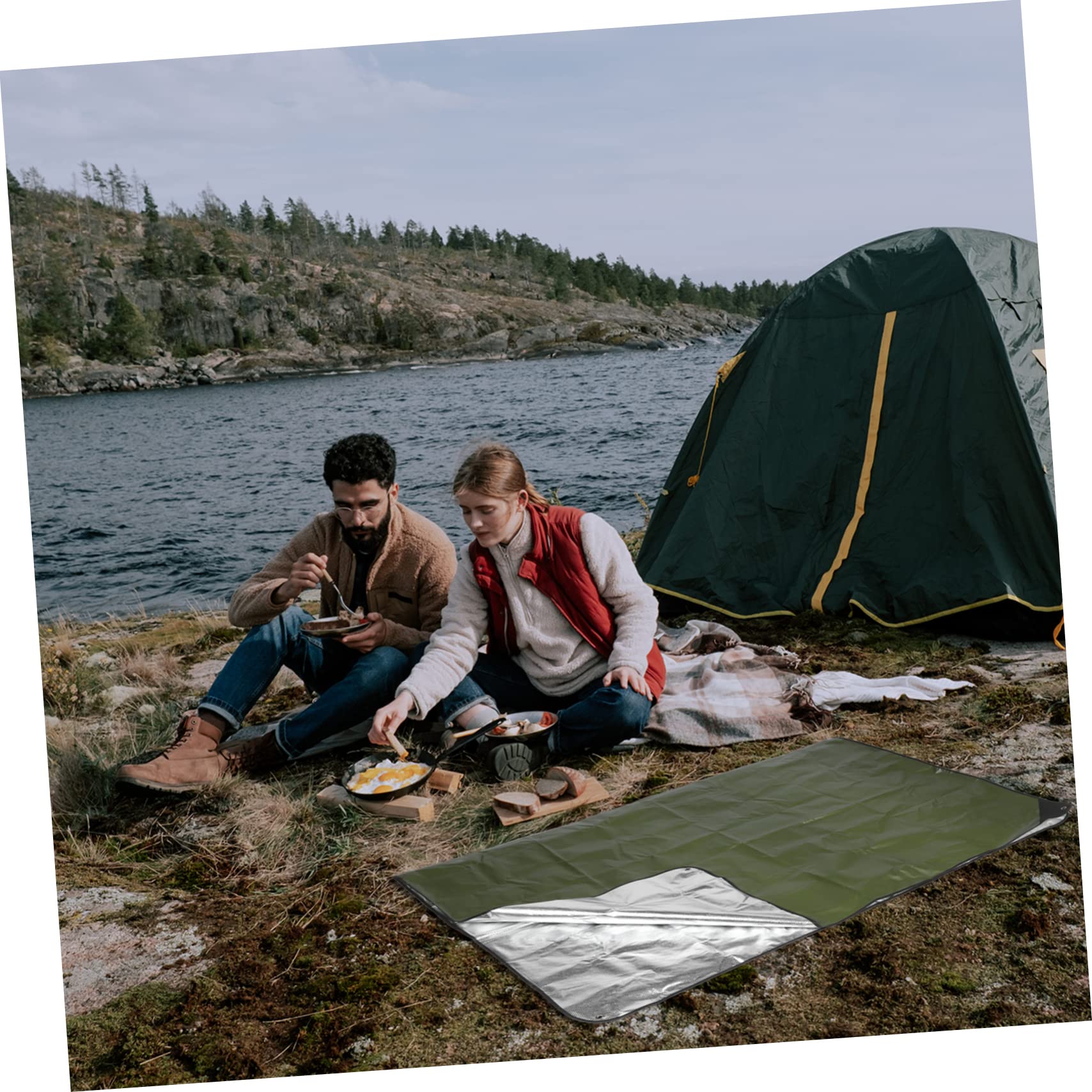 Coperta Emergente Termica Telo Isolante per Campeggio Escursionismo Sopravvivenza Outdoor Multifunzionale