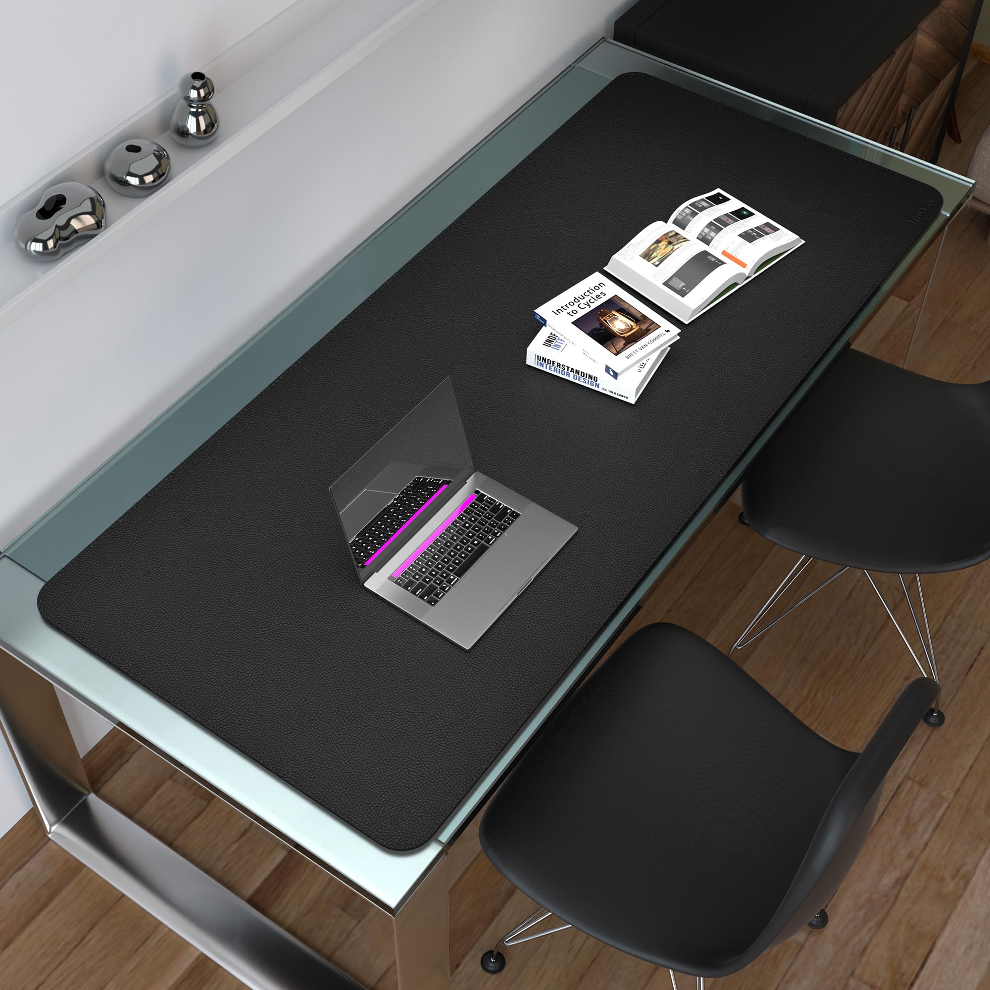 Mydours Super Large 190x80cm Schreibtischmatte, Desktop Computer Desk Mat, Mauspad für Home Office & Computerarbeitsplatz, Extra Mauspad für Stehpult (Schwarz)