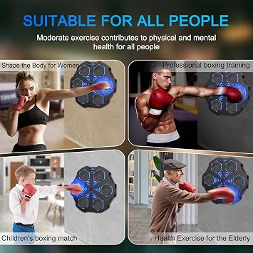 Second Generation Smart Music Boxing Target, Music Boxing Machine, Smart Boxing Machine Wall Mounted, Bluetooth Boxing Training Punching Equipment, Home Workout Musical Boxing Machine with Gloves