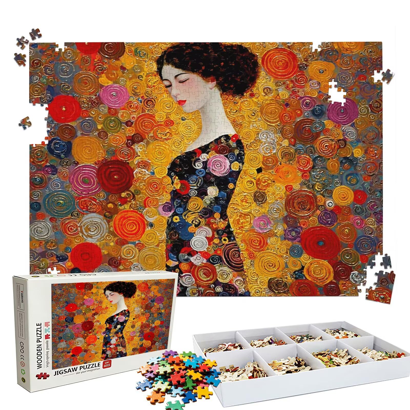 Puzzle astratto donna, Puzzle Adulti 3000 pezzi, Puzzles Legno con Squisita Scatola di Imballaggio, Rompicapo per Esperti con Incastro Perfetto, Stampa Alta Definizione, Regalo per Adulti W3H-664