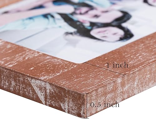 Miniatura 5 de eletecpro Juego de 4 marcos de fotos de 5 x 7 pulgadas, diseños de madera, decoración de pared, marcos de mesa y pared, marcos verticales y