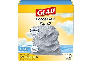 Glad Tall Kitchen Drawstring Trash Bags - Odorshield 13 Gallon with Fresh Clean Scent