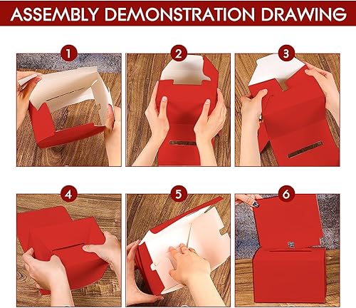 Miniatura 10 de Paquete de 6 cajas de sugerencias para rifas con ranura, cajas de cartón de 6.5 x 4.5 x 4.5 pulgadas con ranura para boletos y cabecera extraíble