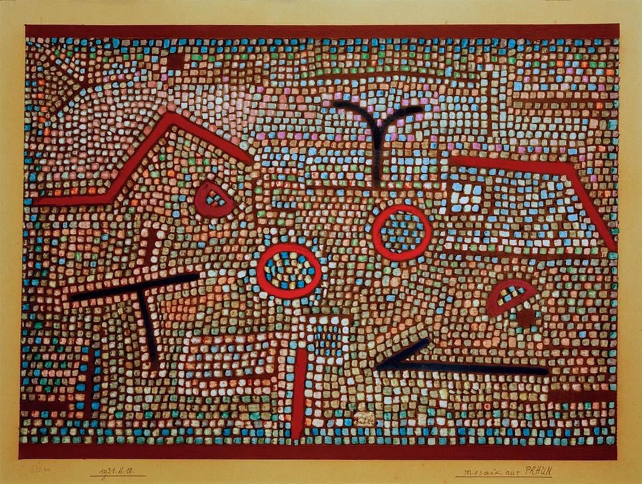 SERENDIPITP Abstract Painting Mural Print Picture Wall Decor Painting From Prhun by Paul Klee Vintage Wall Artwork for Home Decor 60x90cm