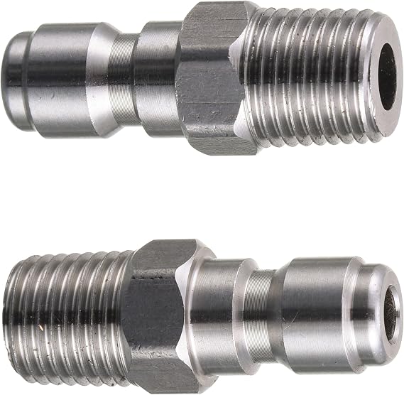 Tool Daily Pressure Washer Coupler, Quick Connect Plug, 1/4 Inch Male NPT Fitting, 5000 PSI, 2-Pack