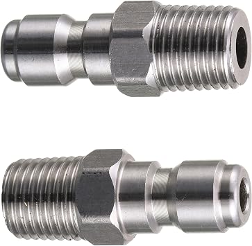Tool Daily Pressure Washer Coupler, Quick Connect Plug, 1/4 Inch Male NPT Fitting, 5000 PSI, 2-Pack