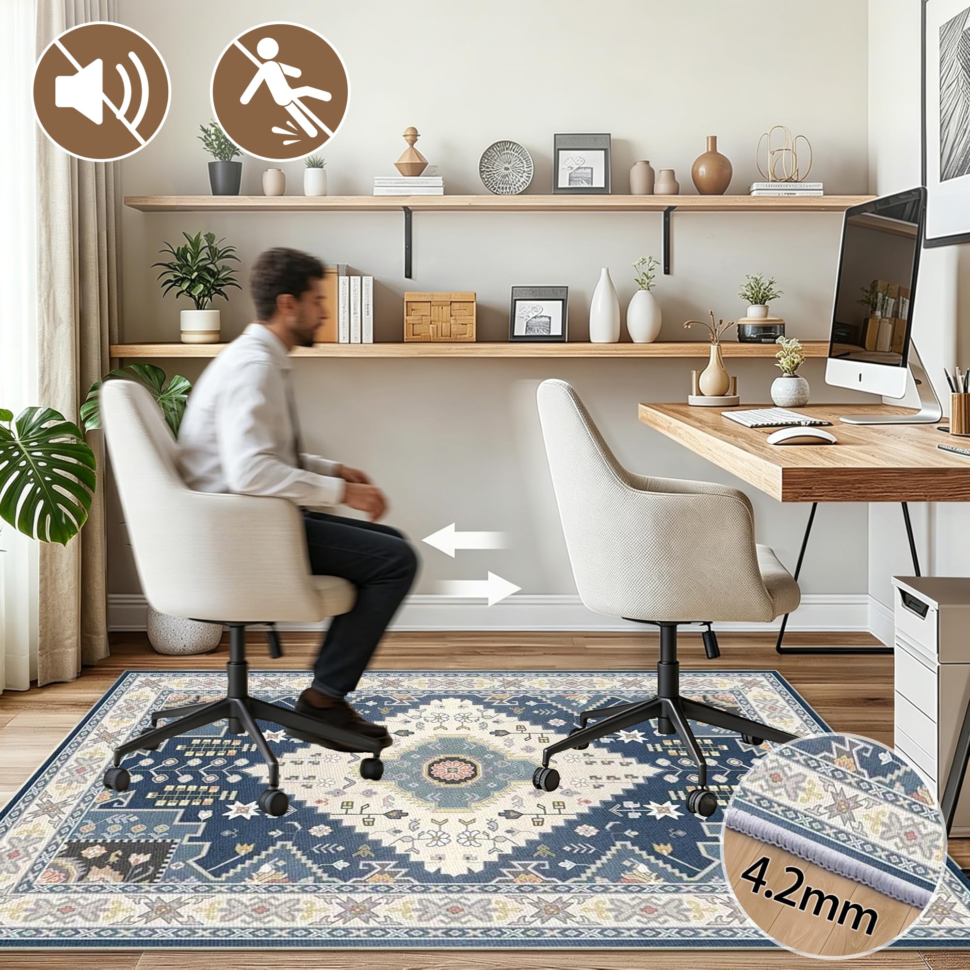 Alfombrilla Protectora Suelo para Silla de Oficina Alfombra 200 x 220 cm