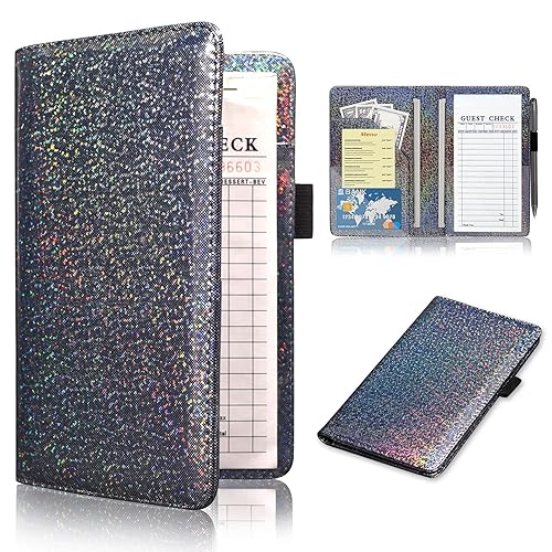 Miniatura 31 de ACdream - Libretas de servicio para camarera, libreta de anotación de comensales, lindo organizador de piel y cartera, para presentar la cuenta