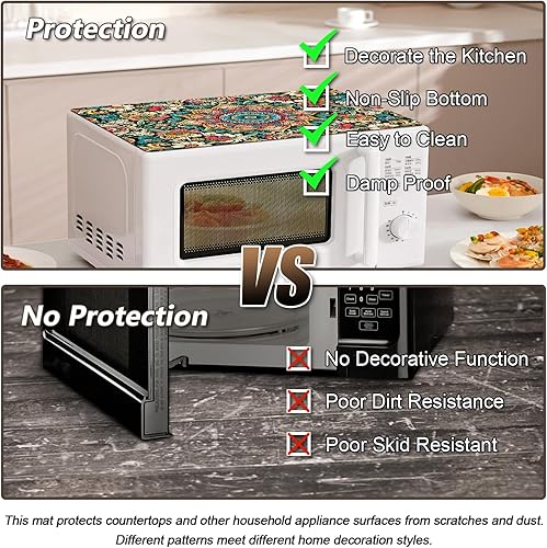 Miniatura 3 de Tapete de goma para cubierta superior de microondas, antiadherente resistente al calor, protector de encimera de cocina antideslizante de 18 x 14