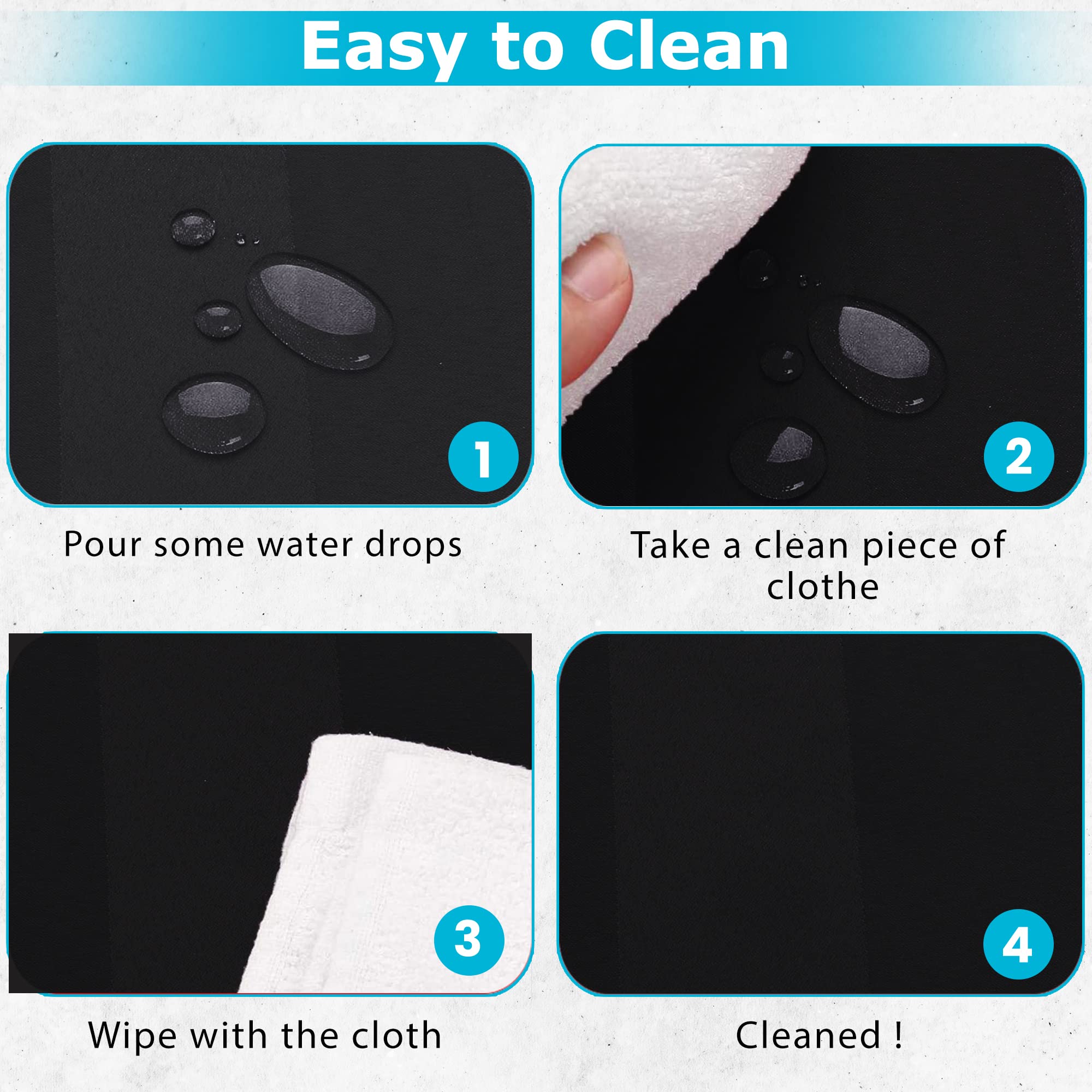Adalex Global TableCover Waterproof Spillproof Striped Square Rectangle Tablecloth Table Cover Table Cloth (Black - Image 2