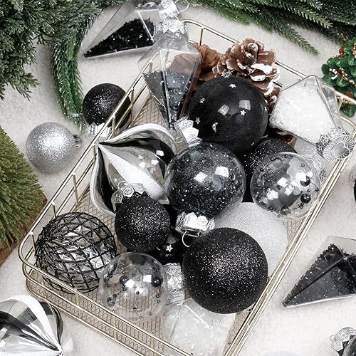 Miniatura 4 de Juego de Adornos de Bolas de Navidad, 34 piezas de adornos de Navidad de plástico transparente irrompibles para decoración colgante del árbol de