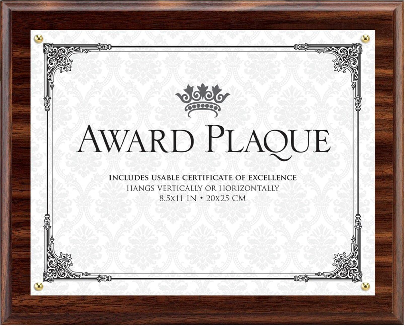 Burnes of Boston Award Plaque, 8.5 by 11-Inch