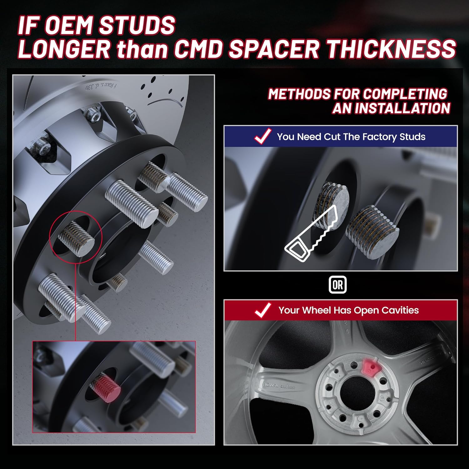 Forged 6x5 Wheel Spacers, 1" (25mm) 6x127mm Hubcentric CNC Spacer Compatible with Chevrolet Trailblazer 2002-2009 | SSR 2004-2006 |GMC Envoy, 78.1mm Hub Bore & M12x1.5 Studs Black 2PCS